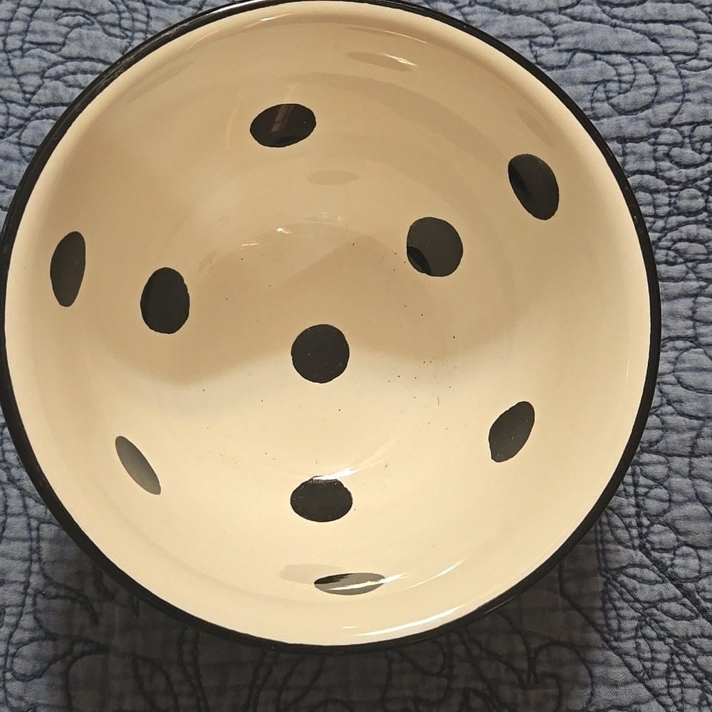 Black and White Polka Dot Candy Bowl 6 x 4 Inches - Picture 2 of 4
